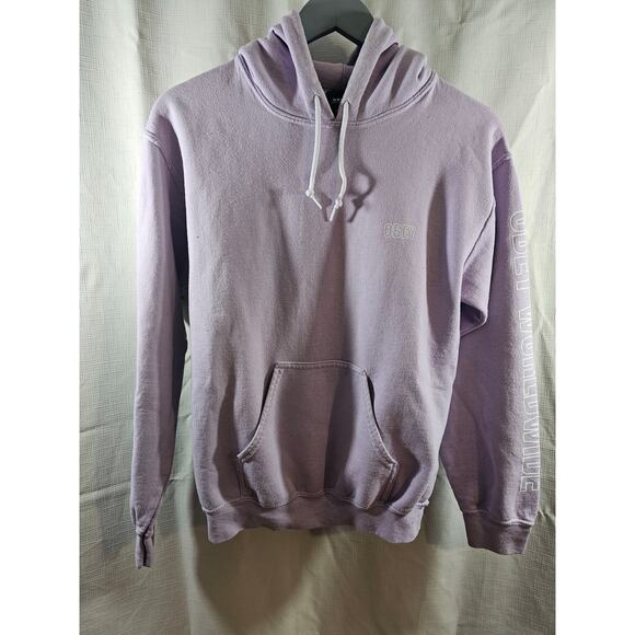 obey world wide womens lilac hoodie size Small - Picture 1 of 7
